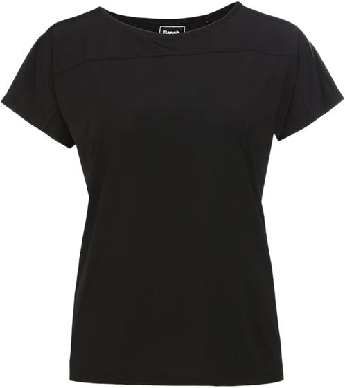 Camiseta deportiva para mujer Bench, camiseta para correr transpirable con letras del logo en la espalda BPWG001565 BK11179 Negro