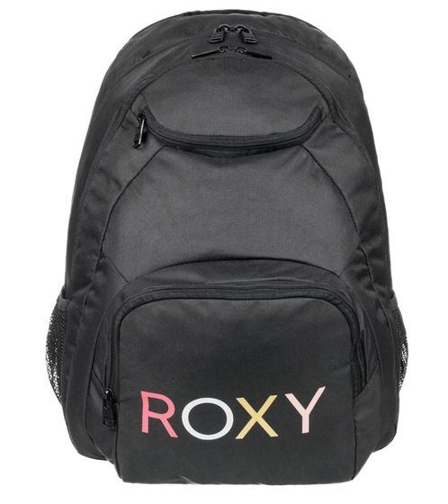 ROXY Shadow Swell Logo medium backpack for women sustainable daypack with logo print 24L ERJBP04257 KVJ0 Black