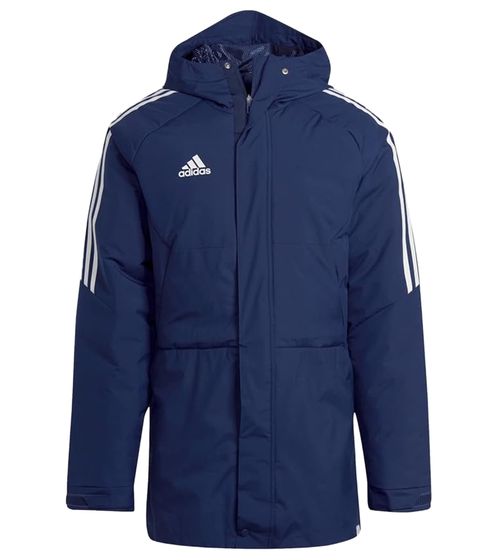 Parka de stade adidas Condivo 22 pour homme avec traitement DWR veste d'entraînement PrimeGreen HA6254 bleu