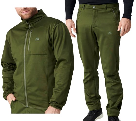 DANISH ENDURANCE sustainable men's softshell jacket OR softshell pants with fleece Oeko-Tex certified Green