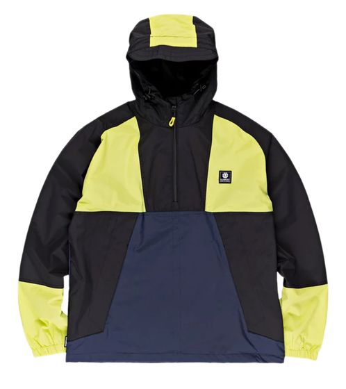 ELEMENT KOTO POP Cortavientos con capucha para hombre Chaqueta de entretiempo Chaqueta de otoño U1JKE7 3918 Negro/Azul/Amarillo