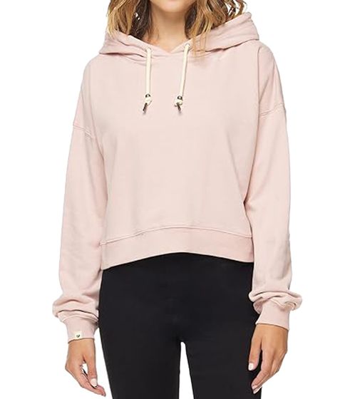 ragwear Paxi elegante sudadera con capucha para mujer elegante suéter de algodón con corte corto aprobado por PETA 2211-30065 4053 rosa