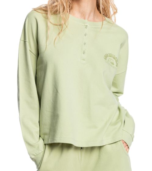 Maglia Quiksilver da donna in cotone sostenibile a maniche lunghe camicia a maniche lunghe EQWFT03071 GFM0 verde chiaro