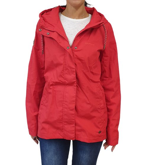 MAZINE Kimberly Light Damen Übergangs-Jacke nachhaltige und vegane Damen Regen-Jacke mit Kapuze 20131402 Rot