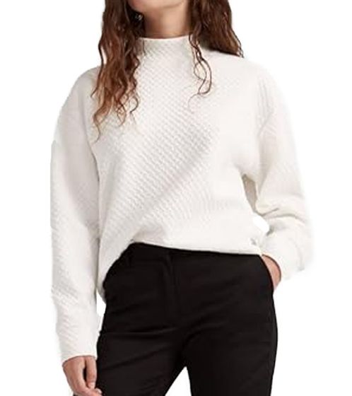 Felpa da donna O'NEILL Aralia Crew con cerniera evidente sul retro pullover 0P6418-8101 bianco