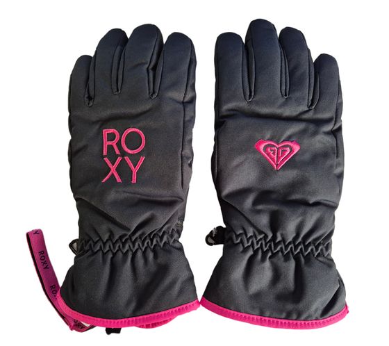 ROXY Fresh Fields girls' gloves, water-repellent ski gloves with WarmFlight insulation ERGHN03033 KVJ0 Black/Pink