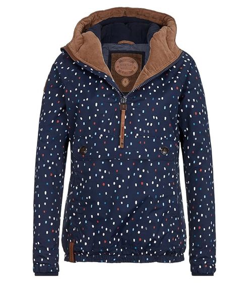 naketano Freedom Got A Shotgun Damen Windbreaker mit Kapuze Schlupfjacke 1801-0565 Blau