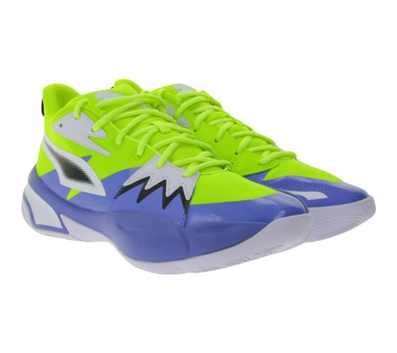 PUMA Genetics Herren Basketball-Schuhe mit ProFoam Sport-Schuhe 379905 02 Gelb/Blau/Weiß