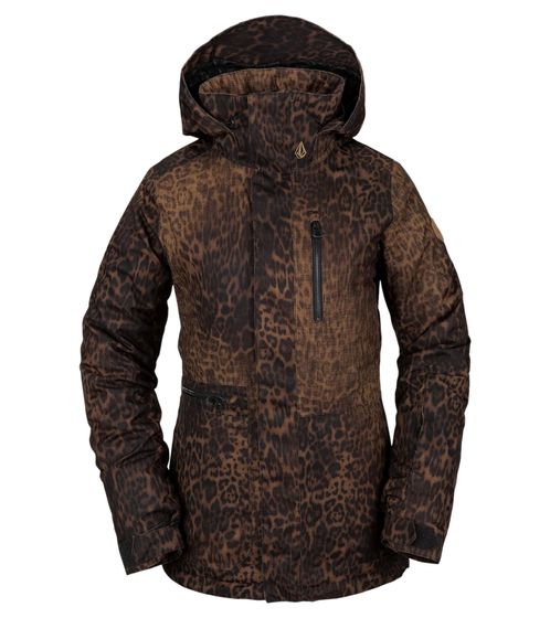 VOLCOM Shelter women's winter jacket with leopard print snow jacket H0452109 black/light brown