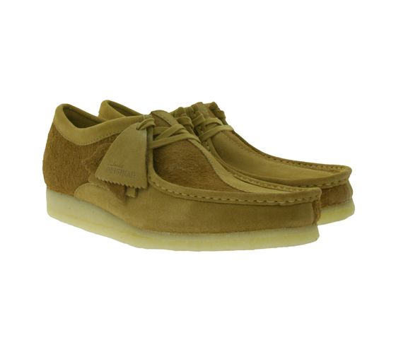 Zapatos con cordones para hombre Clarks Wallabee fabricados en piel auténtica estilo mocasín 26175917 marrón