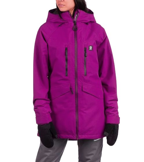 Giacca da snowboard HORSEFEATERS Larra da donna Giacca impermeabile con cappuccio OW200A Viola