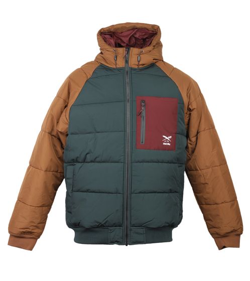 Iriedaily Restep giacca invernale da uomo, giacca outdoor vegana con cappuccio 91D115-590 marrone/verde