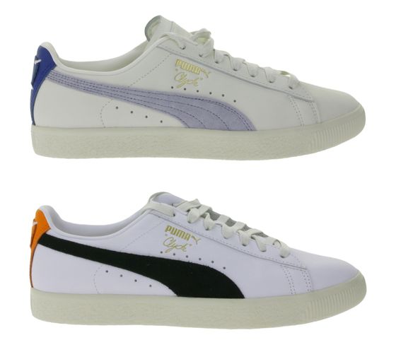 PUMA Clyde Base L Men's Sneakers Urban Retro Basketball Shoes 399413 White/Black or White/Grey