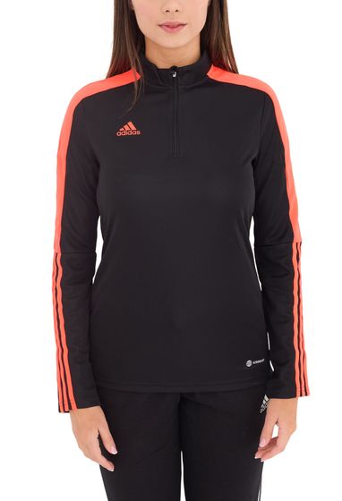 Sudadera de entrenamiento adidas Tiro LS de mujer con tecnología AEROREADY sudadera de media cremallera HU0319 negro