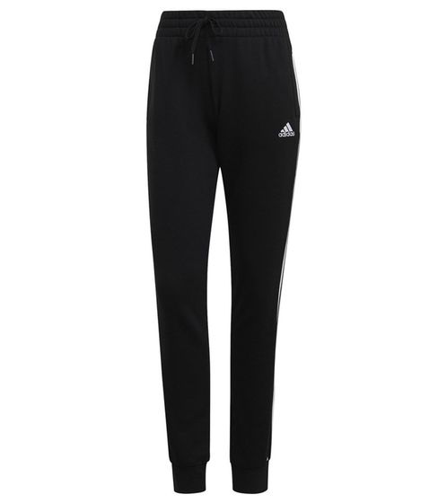 adidas Essentials French Terry 3-Streifen Damen Trainings-Hose Tapered Cuffed Jogginghose GM8733 Schwarz