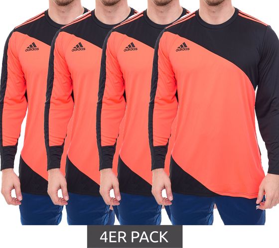 Pack of 4 adidas goalkeeper jersey Squadra GK 21 in a pack of 2 men's long-sleeved football jerseys with Aeroready GK9805 Black/Orange