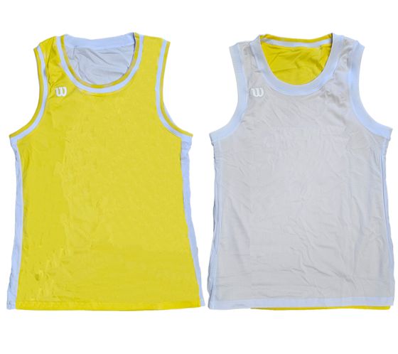 Canotta sostenibile da uomo Wilson, maglietta reversibile, maglietta sportiva, fitness OUT-BB-M-02/40 giallo/bianco