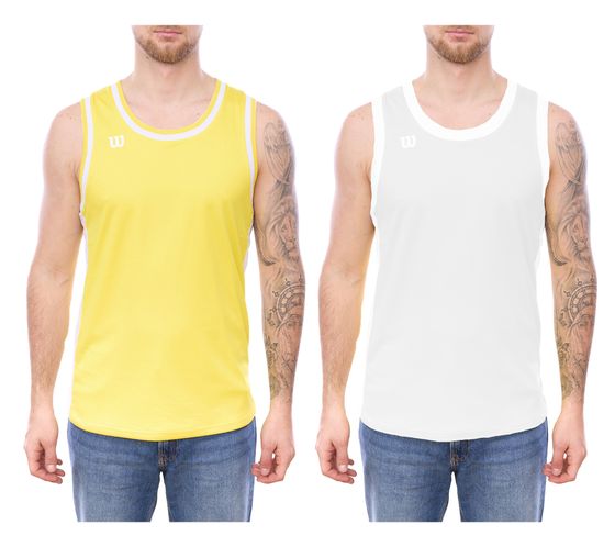 Wilson Men's Sustainable Tank Top Reversible Shirt Sports Shirt Fitness OUT-BB-M-02/40 Yellow/White