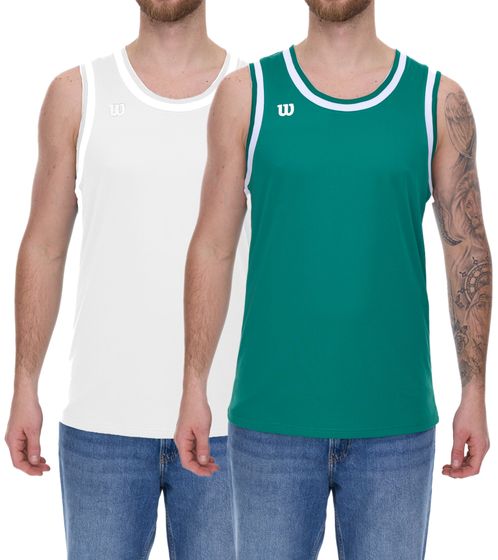 Wilson Men's Sustainable Tank Top Reversible Shirt Sports Shirt Fitness OUT-BB-M-02/39 Green/White