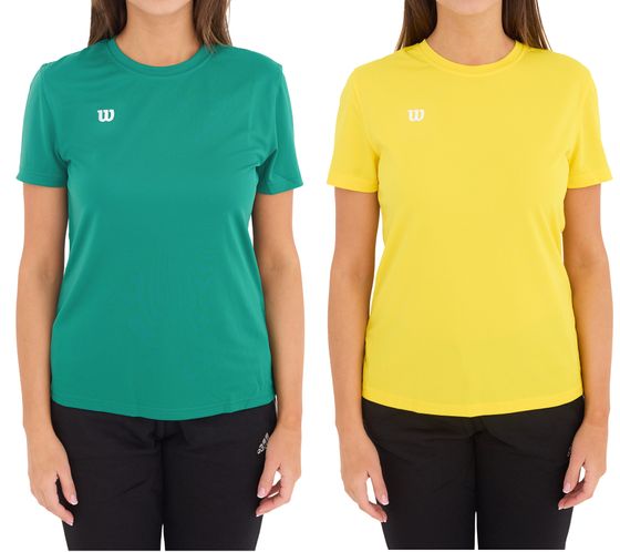 Maglia sportiva sostenibile Wilson da donna, maglietta da allenamento T-shirt fitness OUT-BB-W-06 gialla o verde