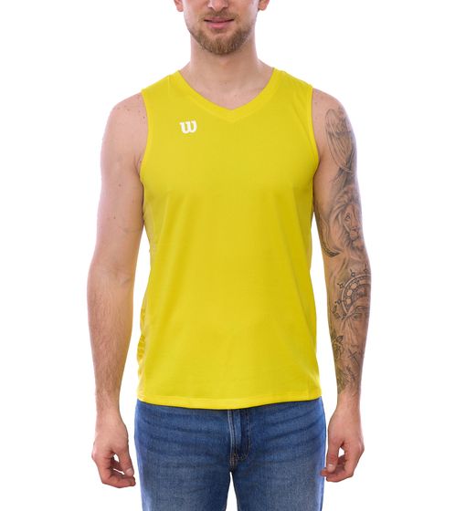 Wilson Herren nachhaltiges Tank-Top Trainings-Shirt mit V-Ausschnitt Sport-Shirt Fitness OUT-BB-M-01/40 Gelb