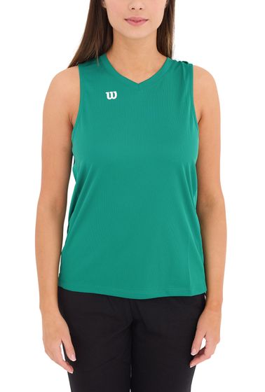 Wilson Damen nachhaltiges Tank-Top Trainings-Shirt mit V-Ausschnitt Sport-Shirt Fitness OUT-BB-W-01/39 Grün