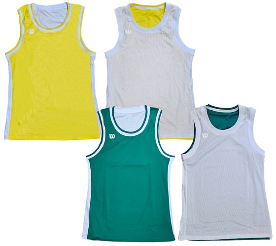 Wilson débardeur durable pour hommes chemise réversible chemise de sport fitness OUT-BB-M-02 vert/blanc ou jaune/blanc