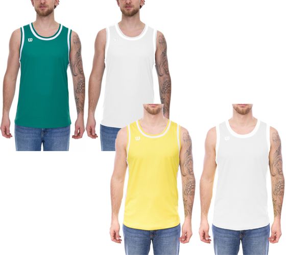 Wilson débardeur durable pour hommes chemise réversible chemise de sport fitness OUT-BB-M-02 vert/blanc ou jaune/blanc