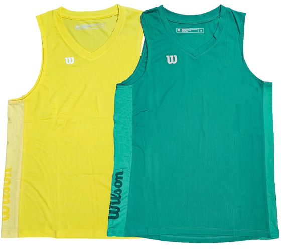 Wilson Herren nachhaltiges Tank-Top Trainings-Shirt mit V-Ausschnitt Sport-Shirt Fitness OUT-BB-M-01 Gelb oder Grün