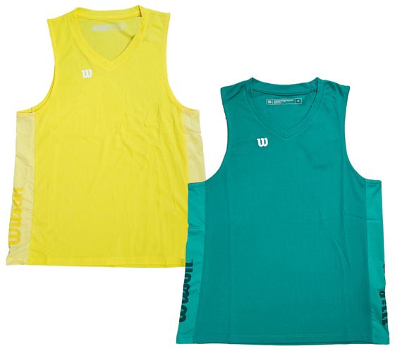 Wilson Damen nachhaltiges Tank-Top Trainings-Shirt mit V-Ausschnitt Sport-Shirt Fitness OUT-BB-W-01 Grün oder Gelb