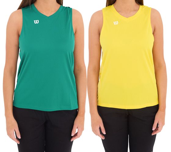 Débardeur d'entraînement durable pour femmes Wilson avec chemise de sport à col en V fitness OUT-BB-W-01 vert ou jaune