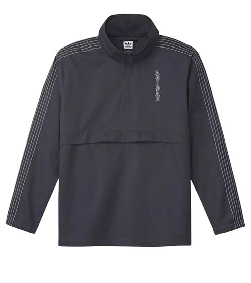 adidas Manoles Chaqueta de algodón para hombre con estampado trasero grande cortavientos chaqueta de skate EC8682 negro