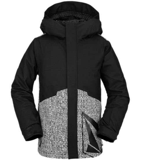 VOLCOM By 17Forty Kinder Snowboard-Jacke Winter-Jacke mit Kapuze Ski-Jacke i0452103 BLK Schwarz/Weiß