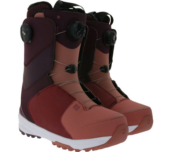 Salomon Kiana Dual Boa Damen Snowboard-Stiefel mit OrthoLiteC2-Innensohle Wintersport-Schuhe L41217400 Wein-Rot