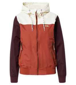 Iriedaily Veruschka Damen vegane Herbst-Jacke mit Kapuze Windbreaker9264243-557 Beige/Rot/Braun