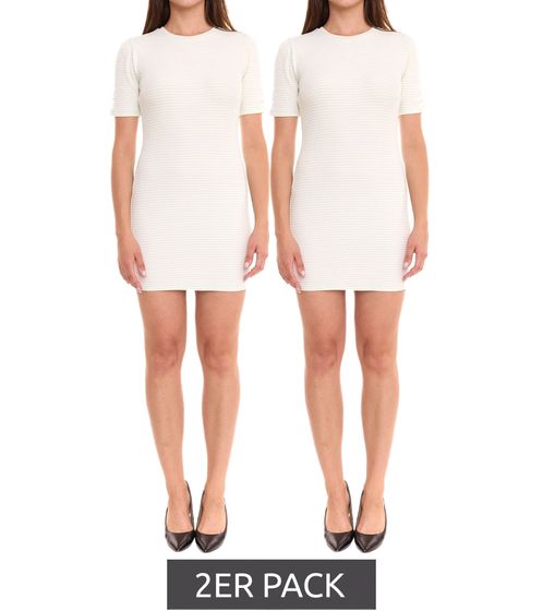 Pack de 2 minivestido LTB Razozo vestido de algodón a rayas para mujer con mangas abullonadas paquete económico 39494358 Verde/Blanco