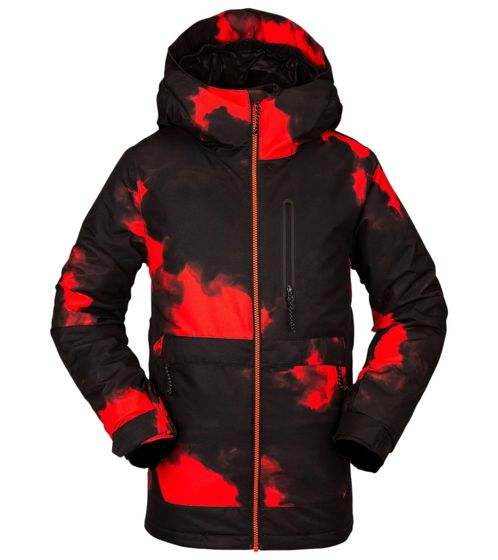 VOLCOM Magma Smoke veste d'hiver pour enfants, veste de neige coupe-vent avec capuche i0452101 noir/rouge