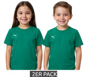 PUMA TeamGoal 23 Jungen & Mädchen Sport-Shirt Baumwoll-Shirt mit Logo-Patch T-Shirt 656709 05 Grün