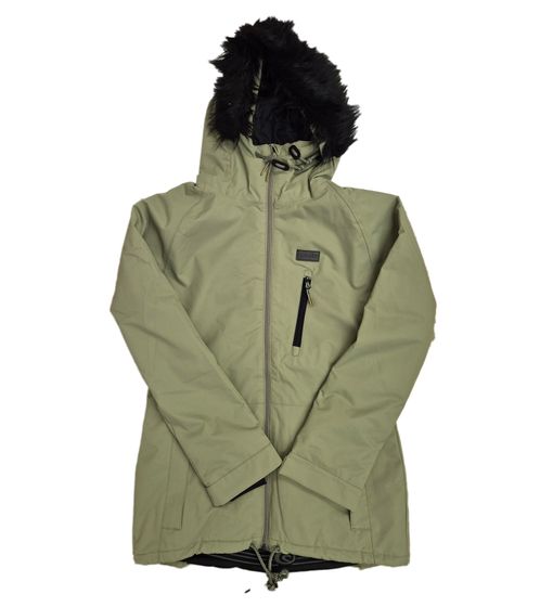 RIP CURL Annie snowboard jacket women's snow jacket freeride jacket with removable faux fur FW2021 830 green