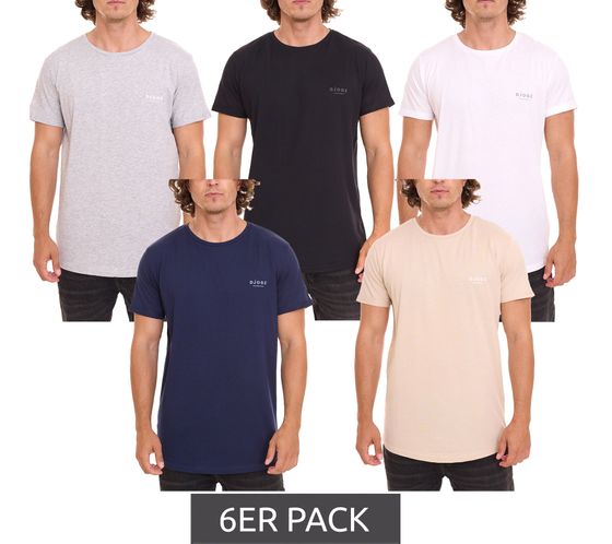 Paquete de 6 camisas básicas de algodón para hombre DJOGZ LOUNGEWEAR en un paquete económico Camiseta 2202501 negro, blanco, beige, azul o gris