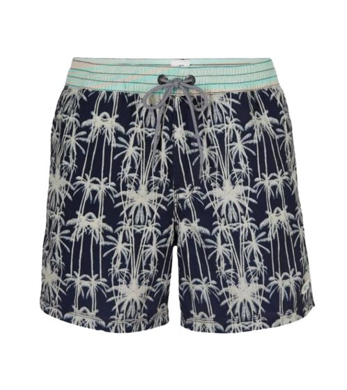 O´NEILL Palm men's swim shorts with quick-dry swim shorts with brand lettering 1A3706 5900 dark blue/green/beige