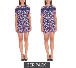 Pack de 2 monos melrose monos atractivos para mujer con estampado floral 25315223 azul/colorido