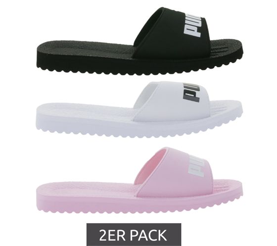 Pack de 2 zapatillas de baño PUMA Purecat para hombre y mujer zapatillas de verano con suela EVA 360262 negro, blanco o rosa