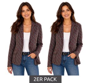 Pack de 2 chaquetas cortas tipo blazer de mujer Aniston CASUALS con botones 56919808 verde/marrón