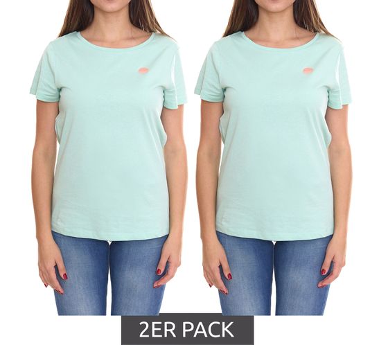 Lot économique de 2 T-shirt femme AjC avec imprimé Vista Al Mar au dos, chemise d'été à manches courtes 35732517 vert menthe