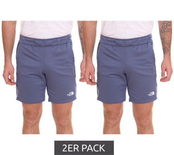 Pack de 2 pantalones cortos polares para hombre THE NORTH FACE Mountain Athletics, pantalón deportivo de verano con bolsillos laterales, NF0A82300EA1 azul