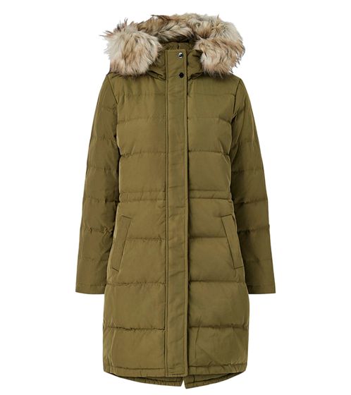 VILA Vicalifornia women's winter jacket fashionable outdoor jacket with hood 14052666 olive green