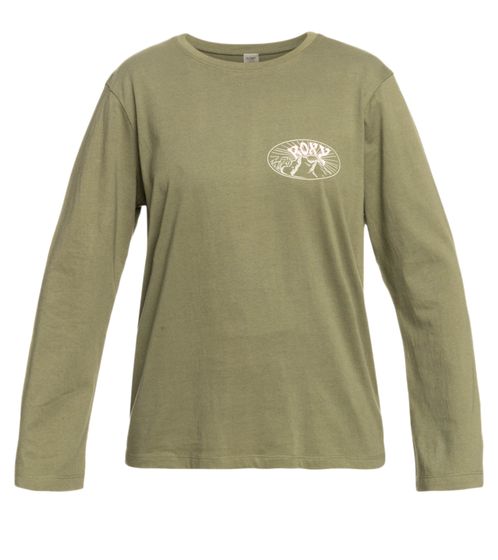 ROXY I Am A Rider Damen nachhaltiger Longsleeve mit DryFlight-Technologie dünner Rundhals-Pullover Baumwoll-Shirt ERJZT05443 TPC0 Grün