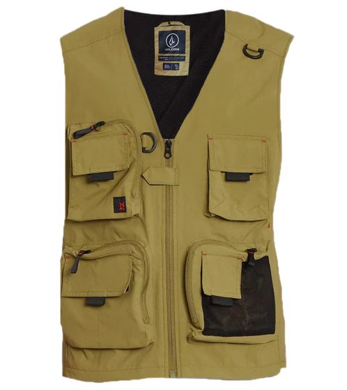 VOLCOM Loose Trucks men's outdoor vest with lots of pockets, transitional jacket A1812100 green