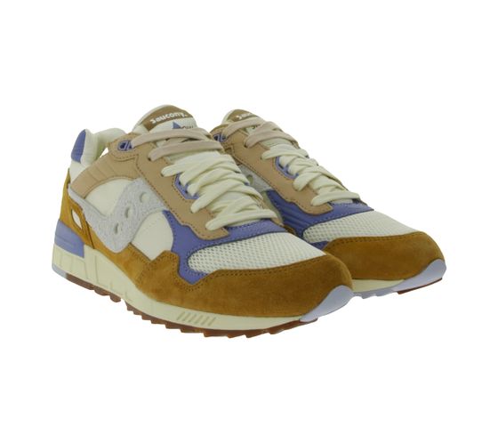 Saucony Shadow 5000 sneaker chaussures décontractées pour hommes avec empiècements en cuir véritable S70811-3 beige/marron/bleu